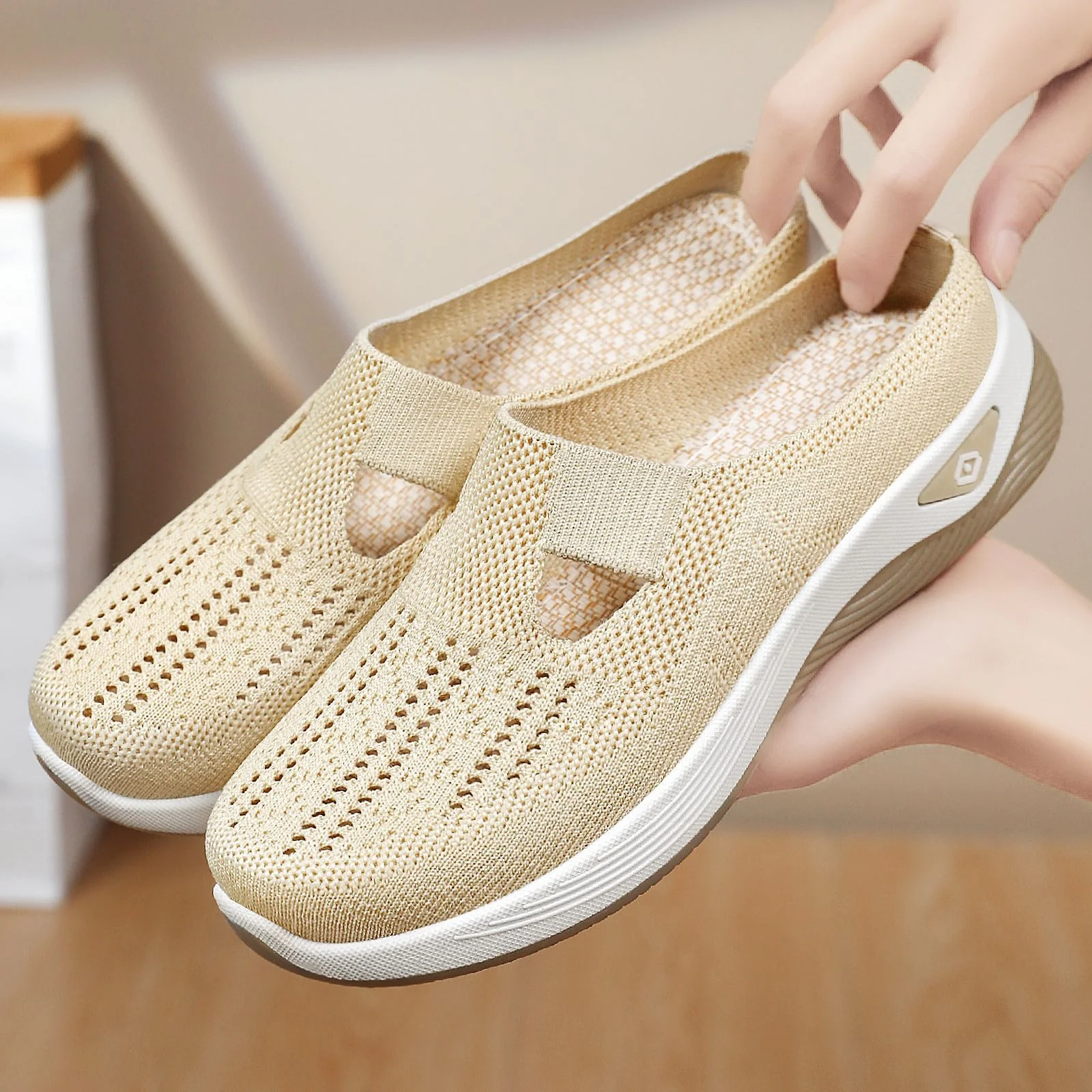 Damen Slip-On Freizeitschuhe mit atmungsaktivem Obermaterial und rutschfester Sohle Heidi Mode - Image 3