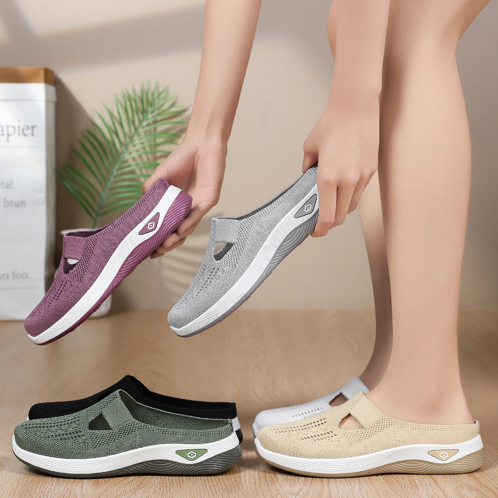 Damen Slip-On Freizeitschuhe mit atmungsaktivem Obermaterial und rutschfester Sohle Heidi Mode - Image 4