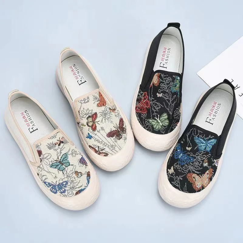 Damen Slip-On Schuhe mit buntem Schmetterlingsmotiv Heidi Mode - Image 3