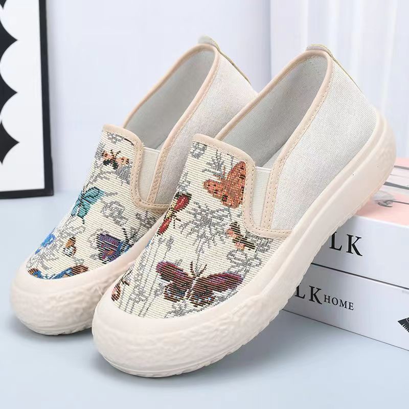 Damen Slip-On Schuhe mit buntem Schmetterlingsmotiv Heidi Mode - Image 6