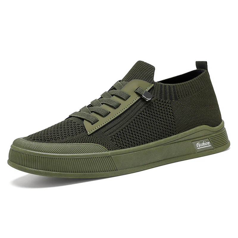 Damen Slip-On Sneaker mit elastischem Strickoberteil und praktischer Reißverschlussseite Heidi Mode - Image 3