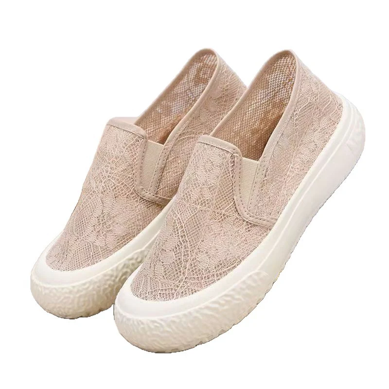 Damen Slip-On Sneakers aus gehäkeltem Material mit elastischem Einsatz Heidi Mode - Image 5