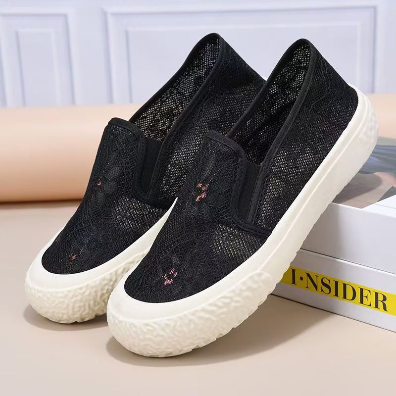 Damen Slip-On Sneakers aus gehäkeltem Material mit elastischem Einsatz Heidi Mode - Image 7