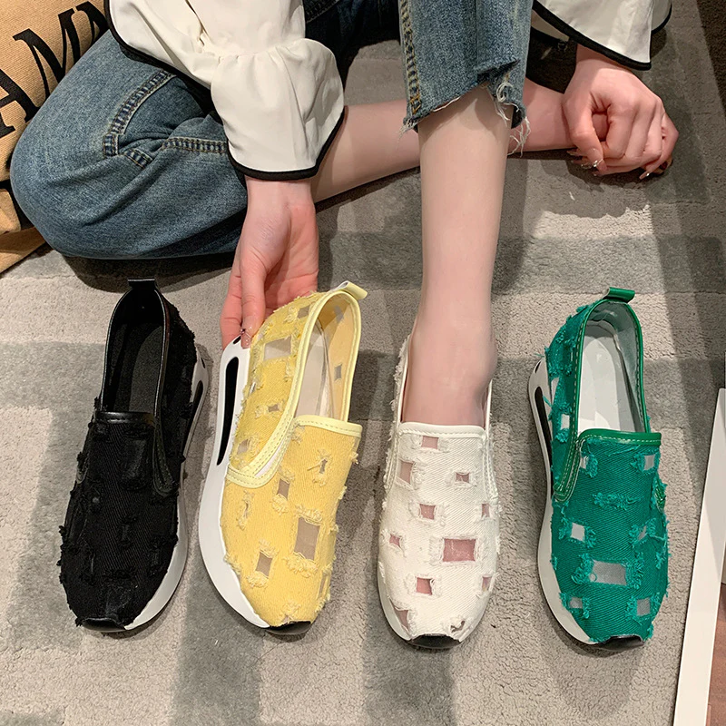 Damen Slip-On Sneakers mit atmungsaktiver Mesh-Oberfläche und elastischem Innenfutter Heidi Mode - Image 3