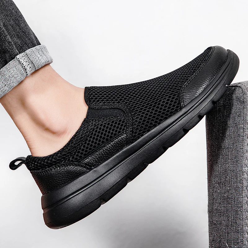 Damen Slip-On Sneakers mit atmungsaktiver Mesh-Oberfläche und rutschfester Sohle Heidi Mode