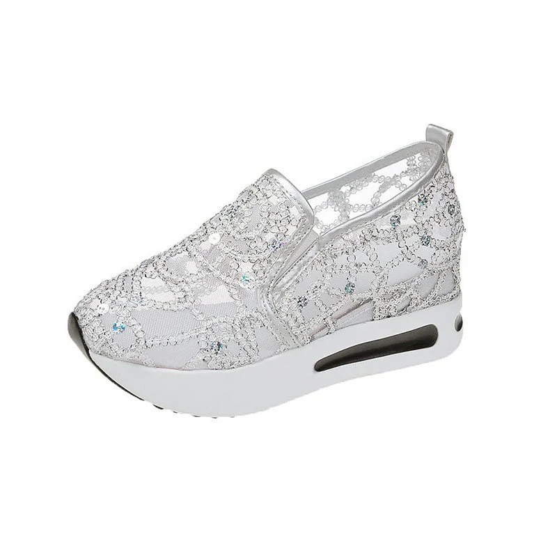 Damen Slip-On Sneakers mit funkelndem Strass und elastischem Riemen Heidi Mode - Image 5