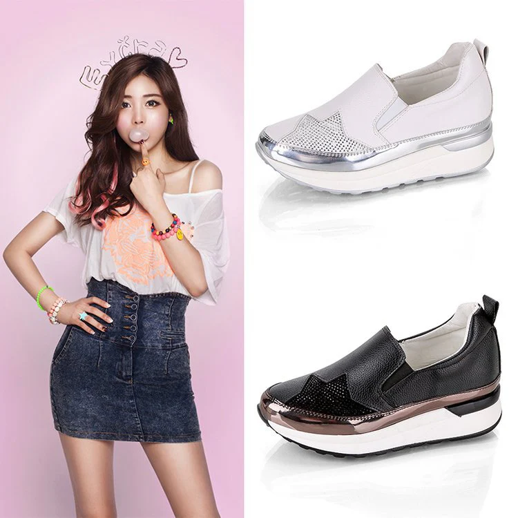 Damen Slip-On Sneakers mit Glitzerndem Obermaterial und Komfortabler Sohle Heidi-Mode - Image 3