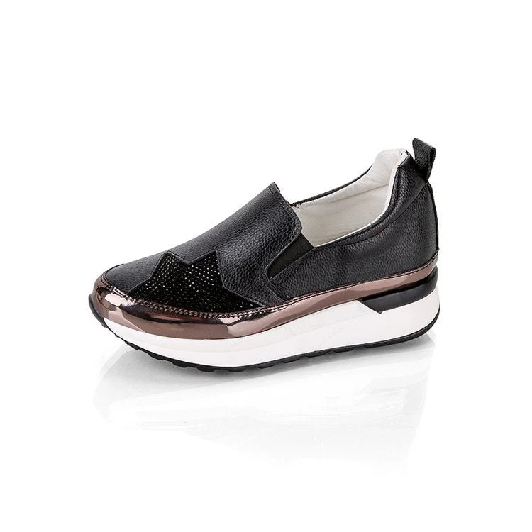 Damen Slip-On Sneakers mit Glitzerndem Obermaterial und Komfortabler Sohle Heidi-Mode - Image 7