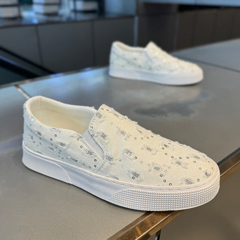 Damen Slip-On Sneakers mit glitzernden Akzenten und flexibler Sohle Heidi Mode - Image 2