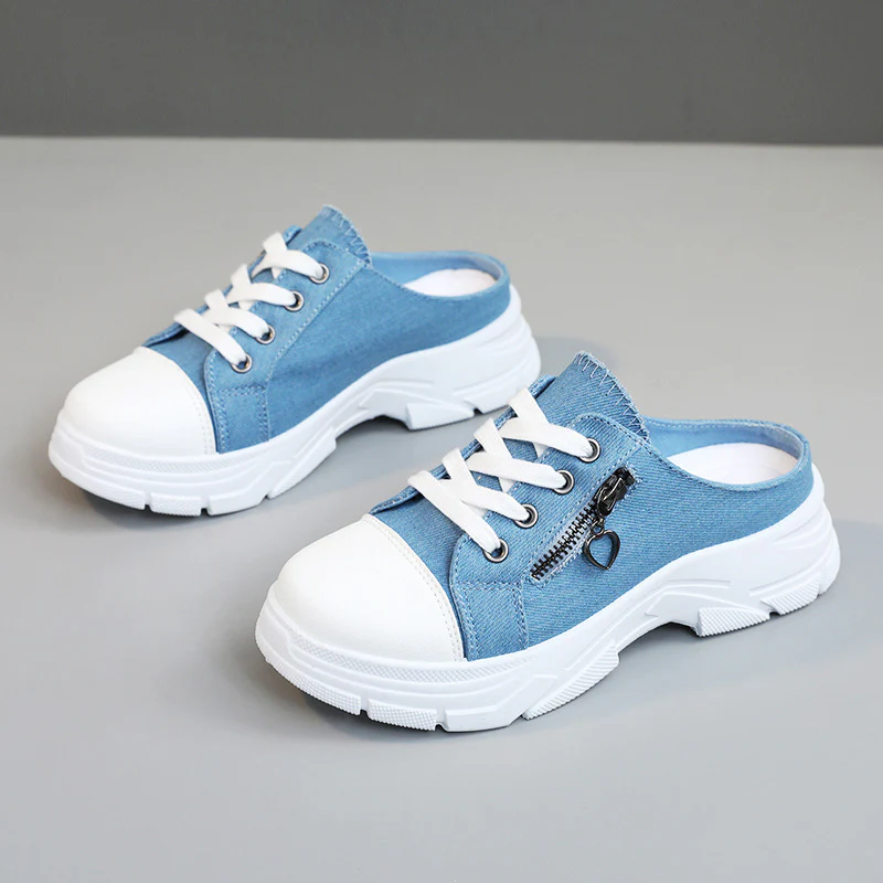 Damen Slip-On Sneakers mit modischem Reißverschluss und bequemem Fußbett Heidi Mode - Image 2