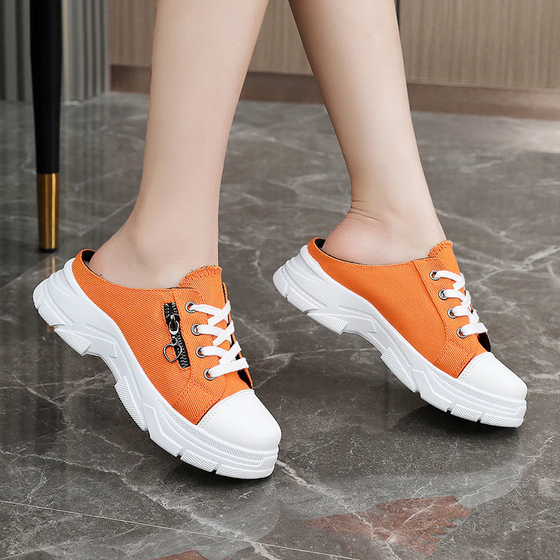 Damen Slip-On Sneakers mit modischem Reißverschluss und bequemem Fußbett Heidi Mode - Image 3