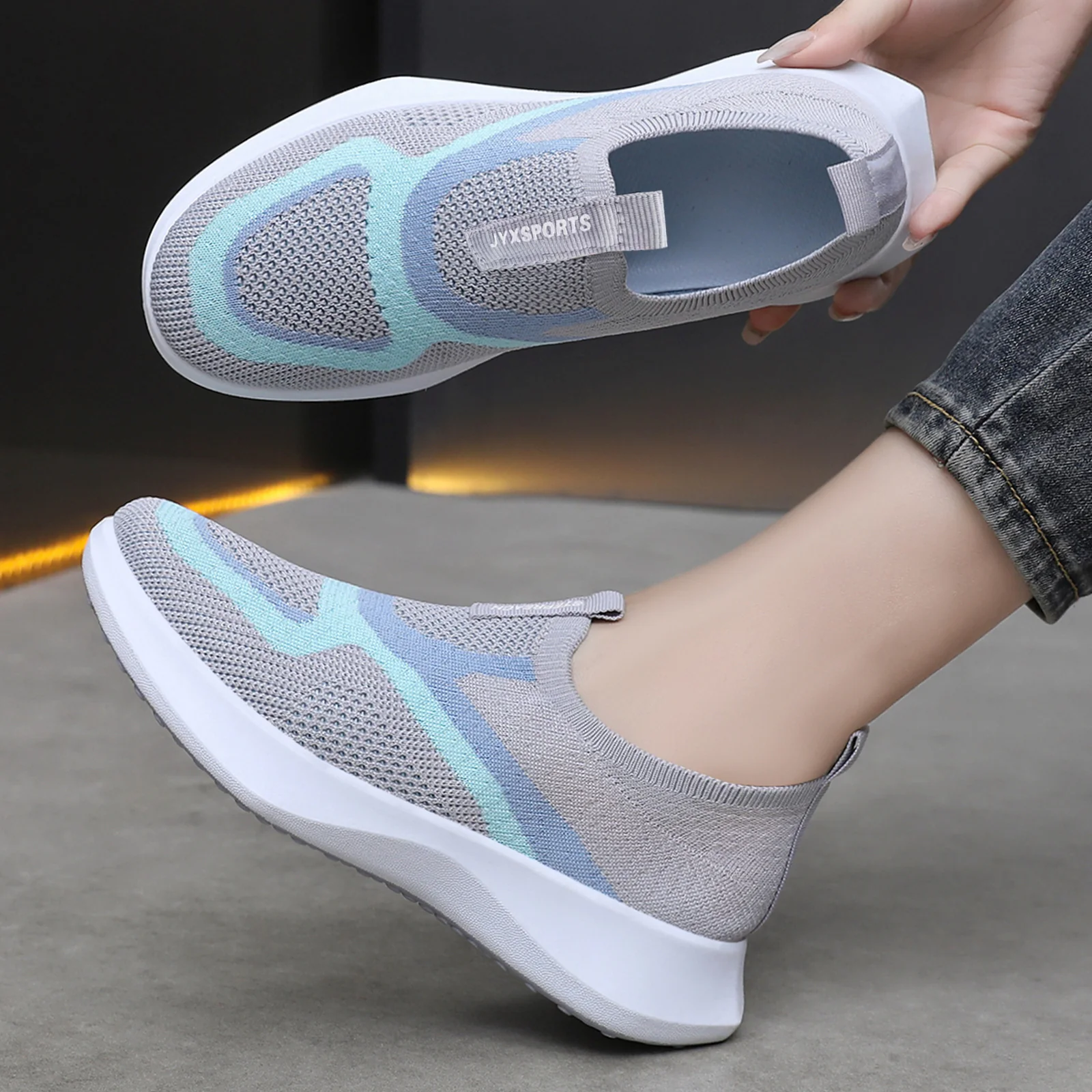 Damen Slip-On Sportschuhe mit atmungsaktivem Obermaterial und dämpfender Sohle Heidi Mode - Image 3