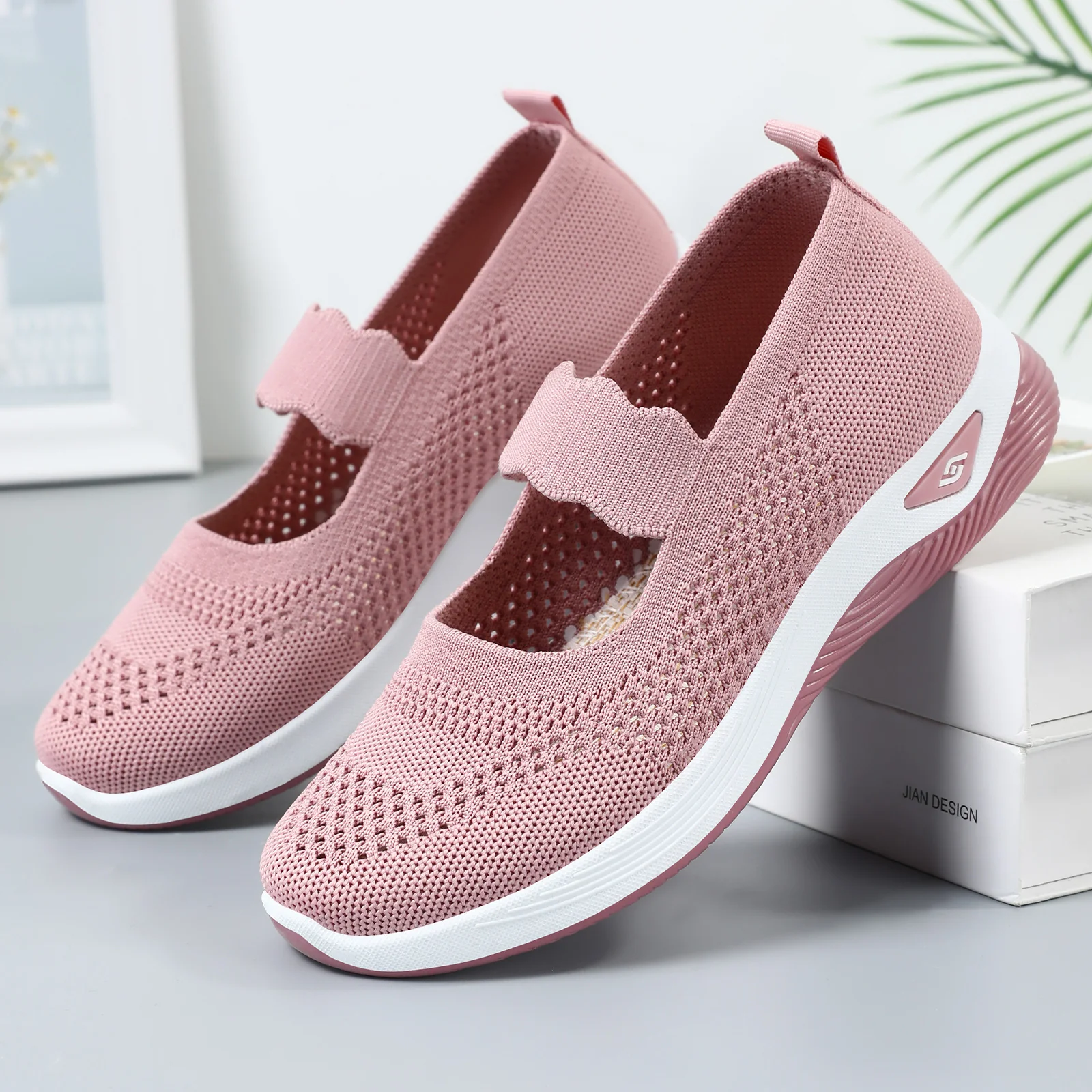 Damen Slip-On Sportschuhe mit elastischem Riemen und atmungsaktivem Obermaterial Heidi Mode - Image 3