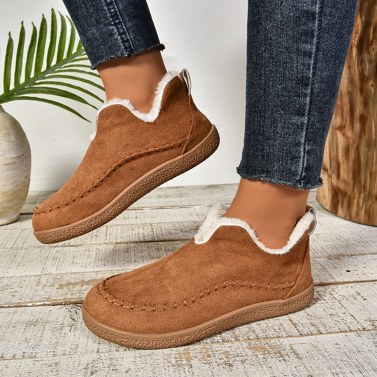 Damen Slipper mit warmem Fleece-Futter und rutschfester Sohle Heidi Mode - Image 3
