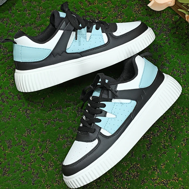 Damen Sneaker | Farbblock | Schnürschuhe | Skate Schuhe | Freizeit Sneaker Heidi Mode - Image 2
