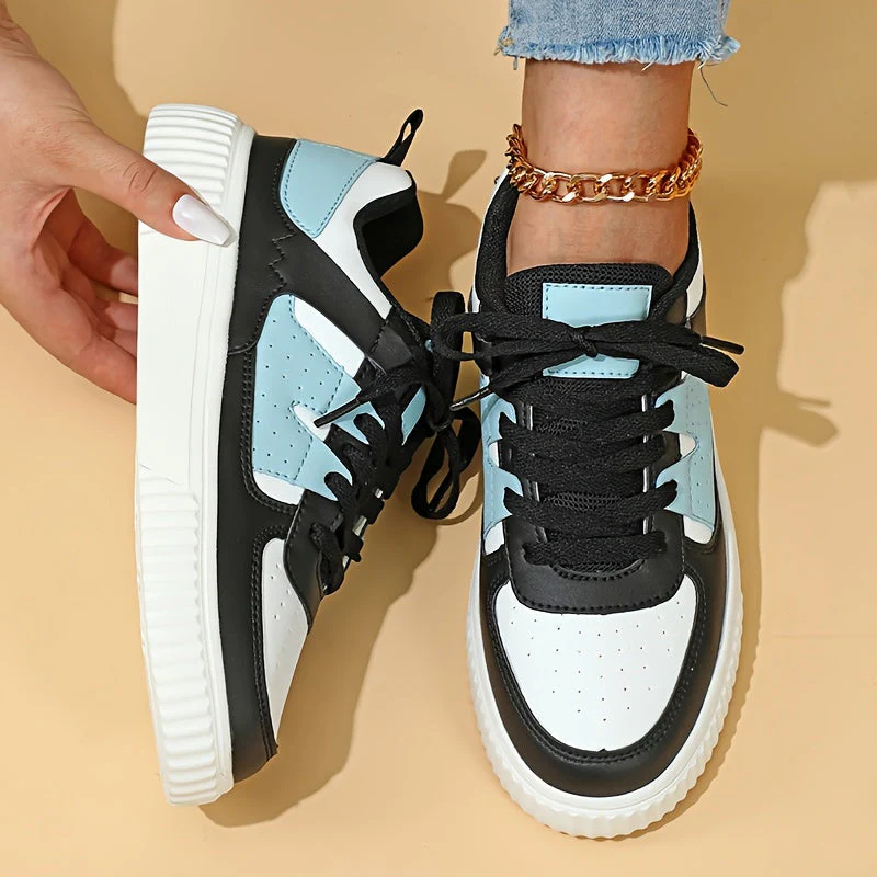 Damen Sneaker | Farbblock | Schnürschuhe | Skate Schuhe | Freizeit Sneaker Heidi Mode - Image 8