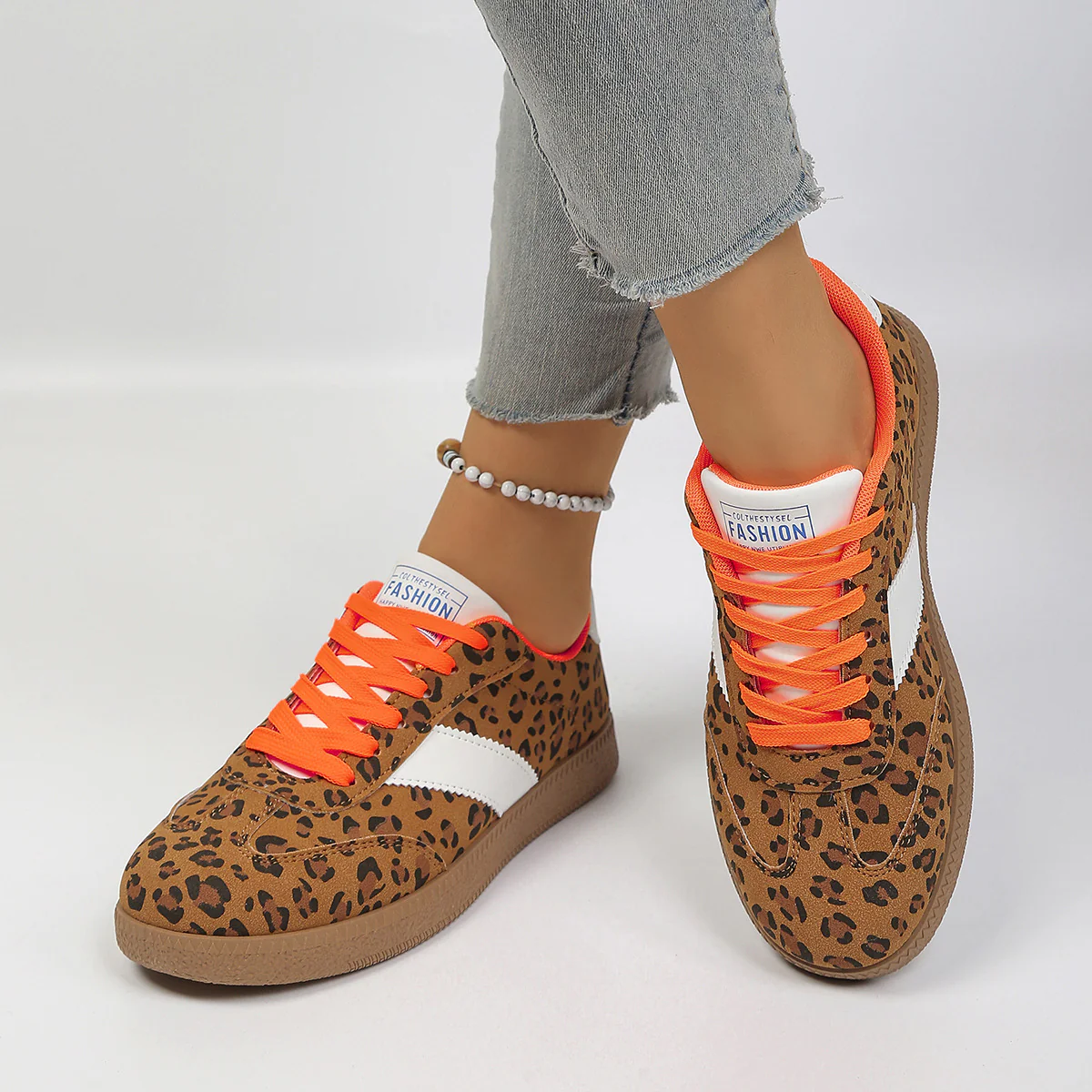 Damen Sneaker im sportlichen Leo-Design mit gepolsterter Dämpfung Heidi Mode - Image 4