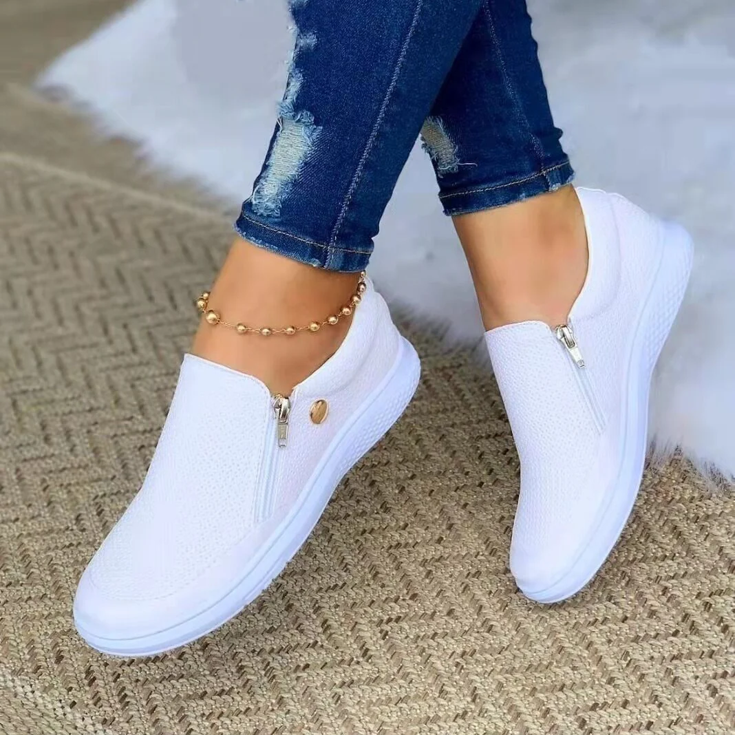 Damen Sneaker mit atmungsaktiver Mesh-Oberfläche und elegantem Reißverschluss Heidi Mode - Image 3