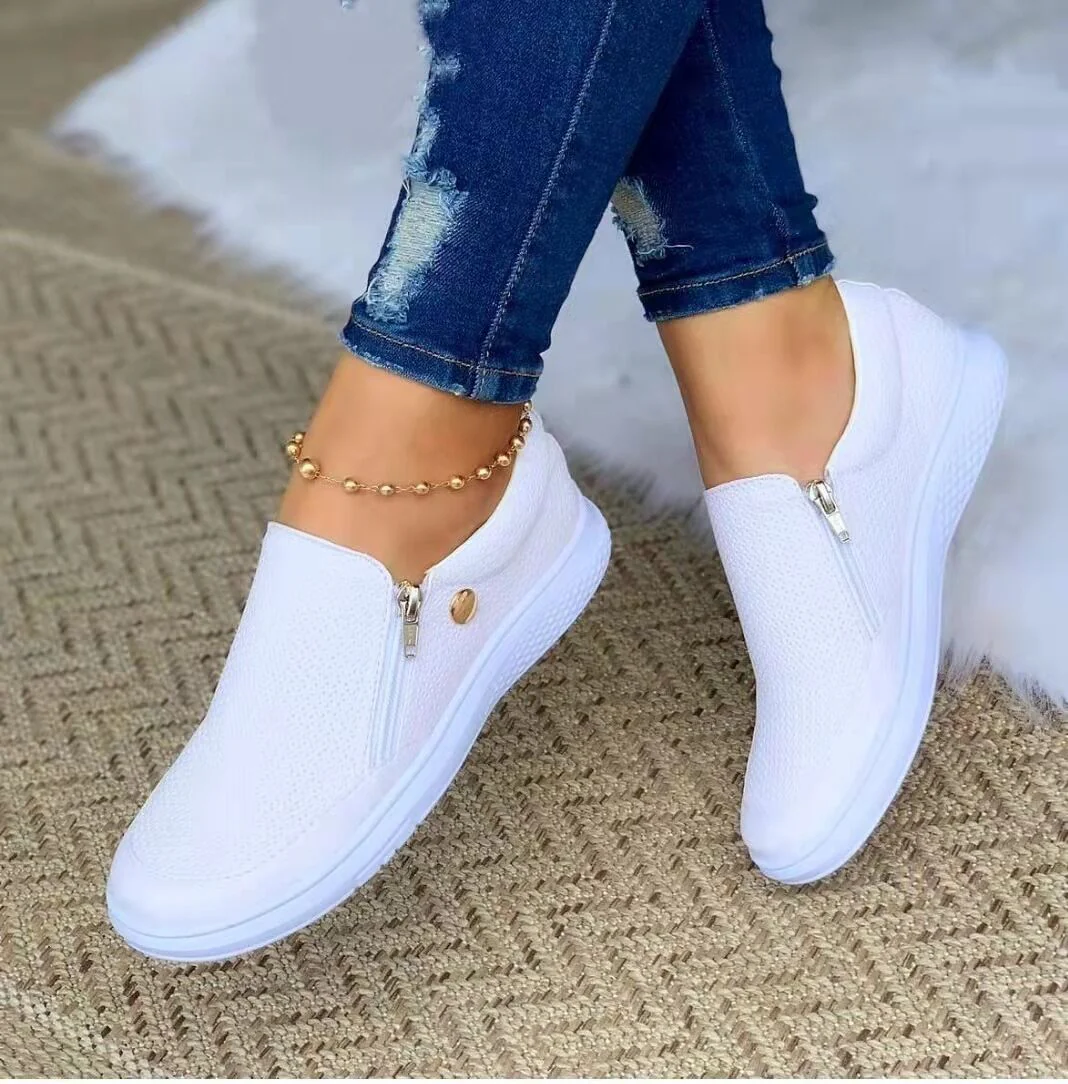 Damen Sneaker mit atmungsaktiver Mesh-Oberfläche und elegantem Reißverschluss Heidi Mode - Image 6
