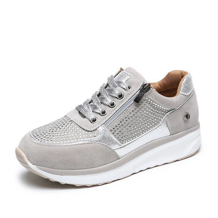 Damen Sneaker mit dekorativem Strass und praktischem Reißverschluss Heidi Mode - Image 7
