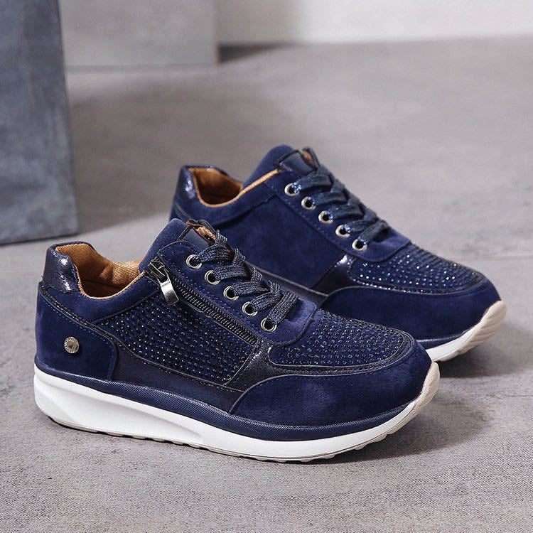 Damen Sneaker mit dekorativem Strass und praktischem Reißverschluss Heidi Mode - Image 9
