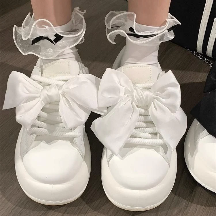 Damen Sneaker mit dekorativen Schleifen und atmungsaktivem Innenfutter Heidi Mode - Image 4