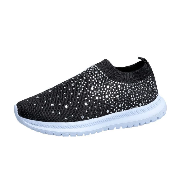 Damen Sneaker mit funkelnden Strass-Akzenten und elastischem Strickoberteil Heidi Mode - Image 7