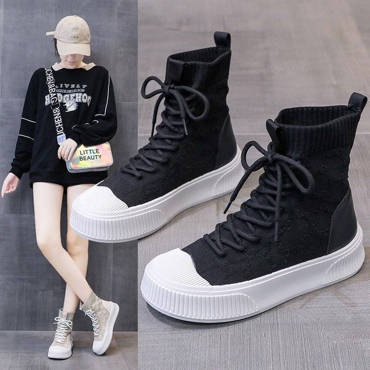 Damen Sneaker mit hohem Schaft und stylischem Strick-Obermaterial Heidi Mode - Image 3