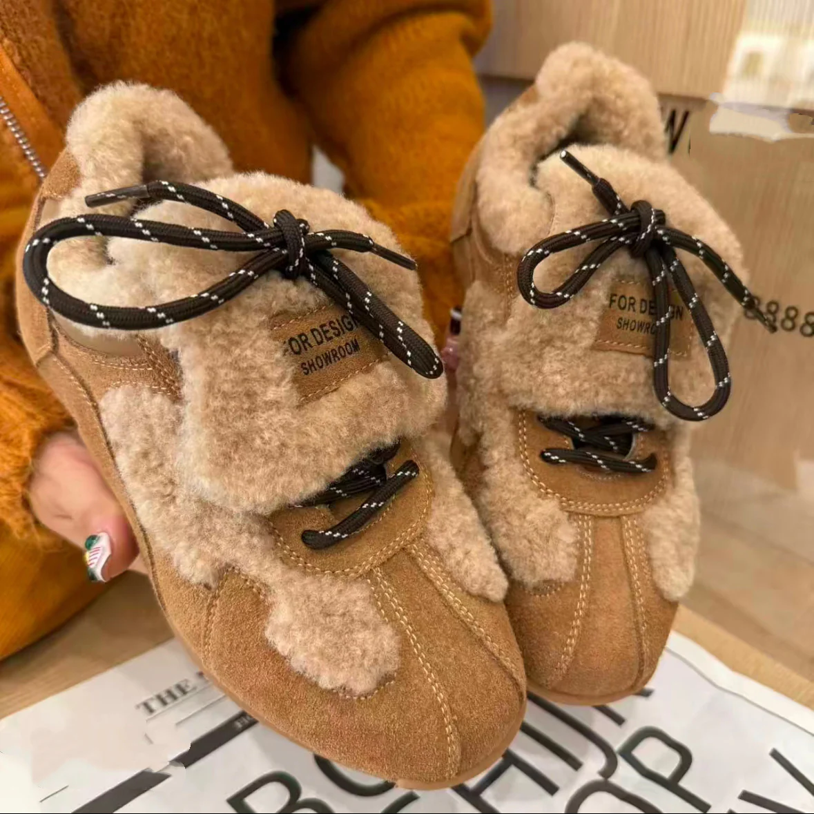 Damen Sneaker mit kuscheligem Lammfell und rutschfester Sohle Heidi Mode - Image 6