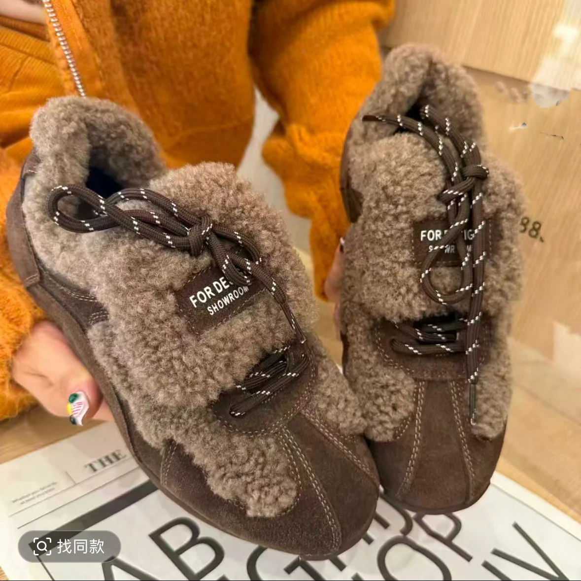 Damen Sneaker mit kuscheligem Lammfell und rutschfester Sohle Heidi Mode - Image 7