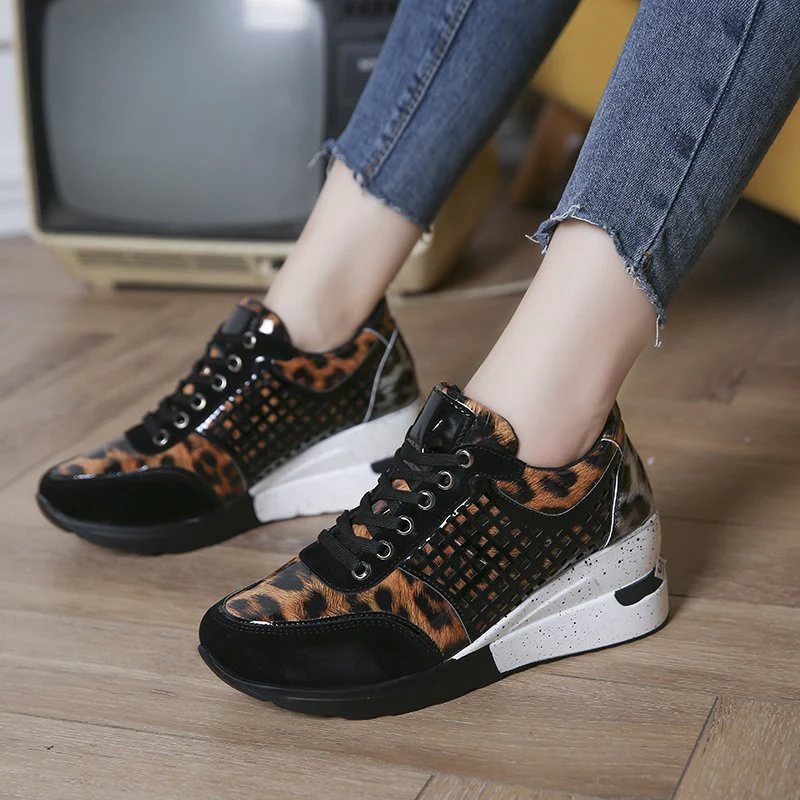 Damen Sneaker mit Leopard-Print und atmungsaktiver Mesh-Oberfläche Heidi Mode - Image 9