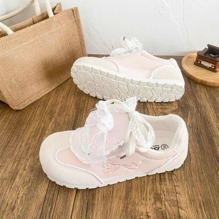 Damen Sneaker mit romantischem Spitzen-Design und atmungsaktiver Oberflächenstruktur Heidi Mode - Image 3