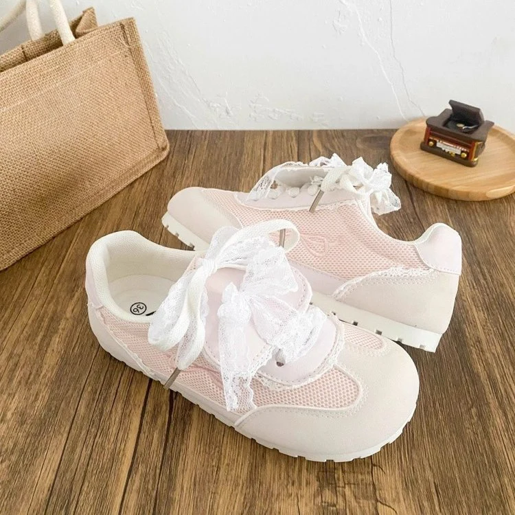 Damen Sneaker mit romantischem Spitzen-Design und atmungsaktiver Oberflächenstruktur Heidi Mode - Image 5