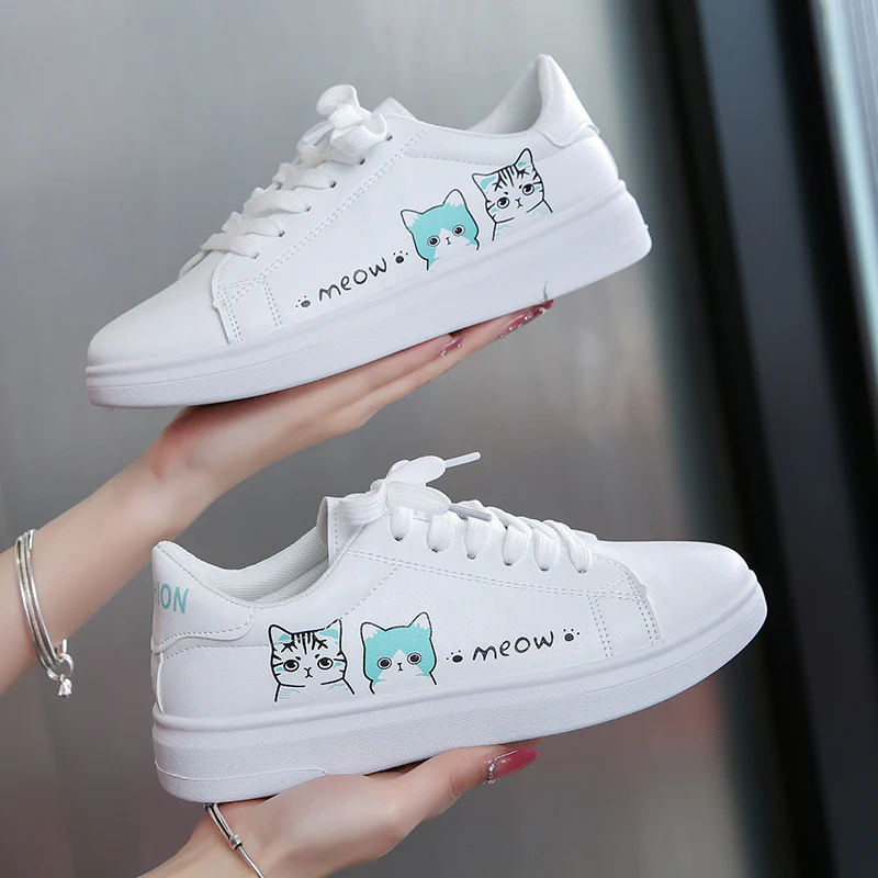 Damen Sneaker mit verspieltem Katzenmotiv und bequemer Sohle Heidi Mode - Image 2