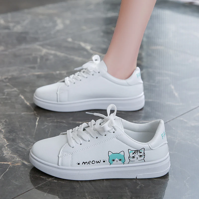 Damen Sneaker mit verspieltem Katzenmotiv und bequemer Sohle Heidi Mode - Image 6
