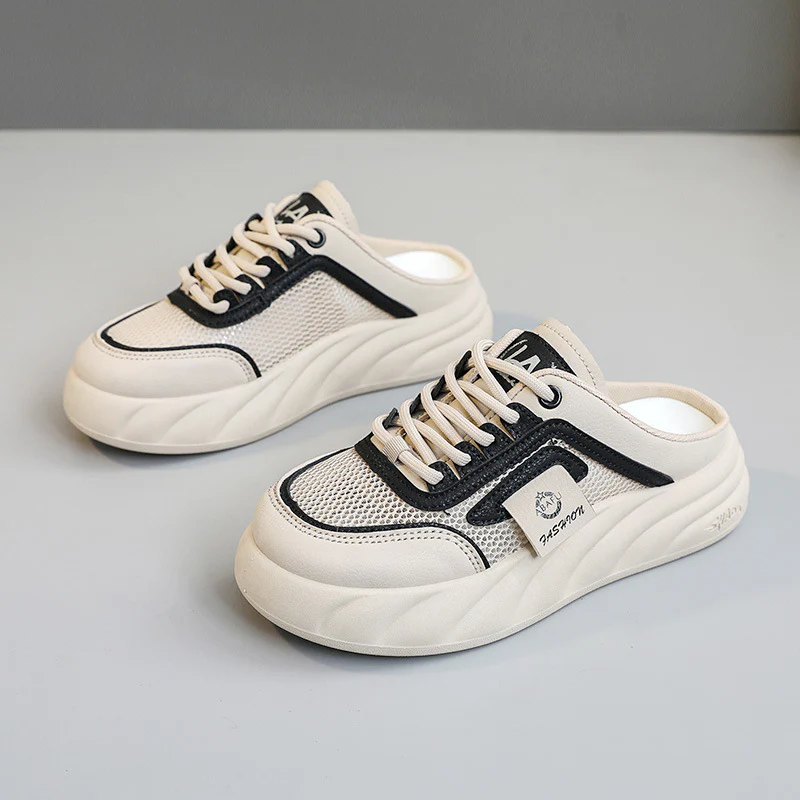 Damen Sneaker Mules mit atmungsaktiven Mesh-Obermaterial und bequemer Dämpfung Heidi Mode - Image 2