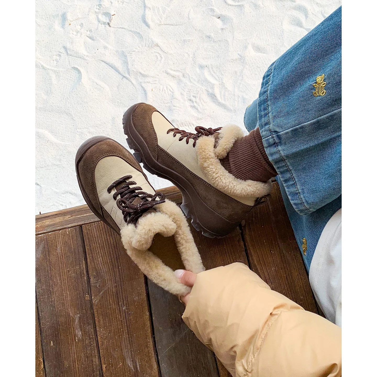 Damen Sneaker-Stiefel mit gemütlichem Strickschaf Heidi Mode - Image 2