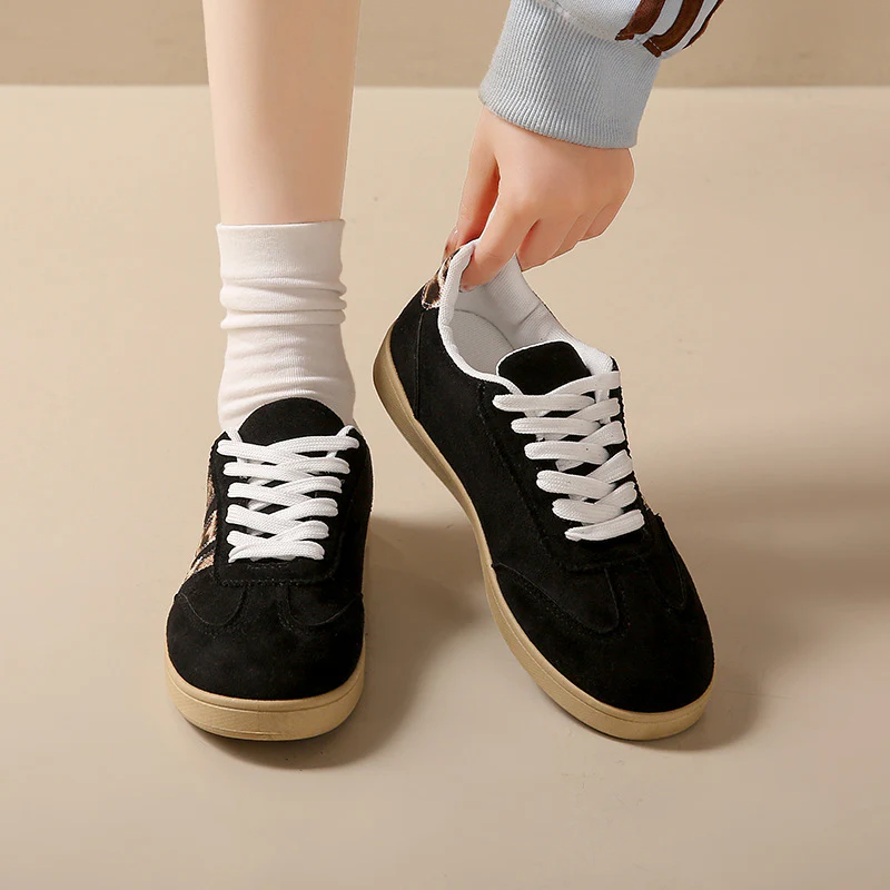 Damen Sneakers aus Wildleder mit modischem Leopardenmuster Heidi Mode - Image 3