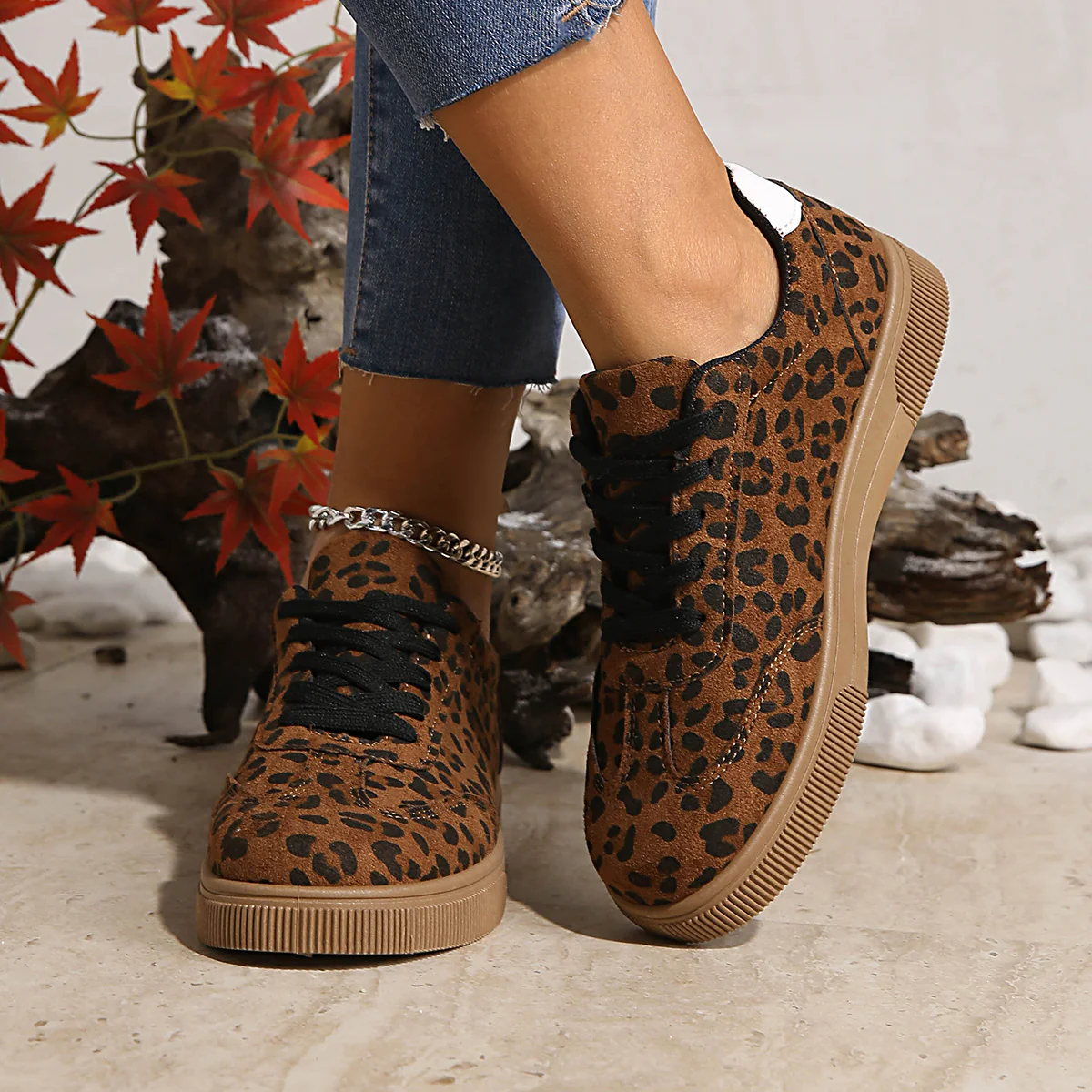 Damen Sneakers im attraktiven Leopardenmuster mit atmungsaktiver Oberflächenstruktur Heidi Mode - Image 2