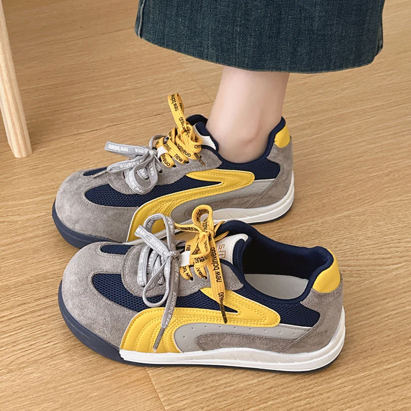 Damen Sneakers im einzigartigen Retro-Design mit hochwertigem Wildleder und atmungsaktiver Mesh-Oberfläche Heidi Mode