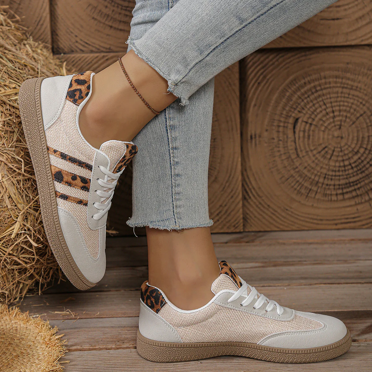Damen Sneakers im modischen Leo-Design mit komfortabler Sohle Heidi Mode - Image 2