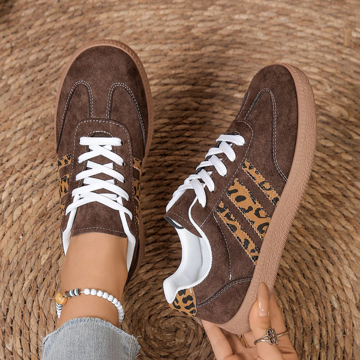 Damen Sneakers im modischen Leo-Design mit weicher Sohle Heidi Mode - Image 2