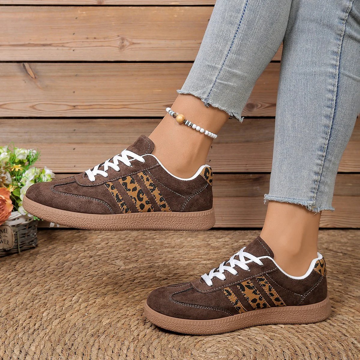 Damen Sneakers im modischen Leo-Design mit weicher Sohle Heidi Mode - Image 3