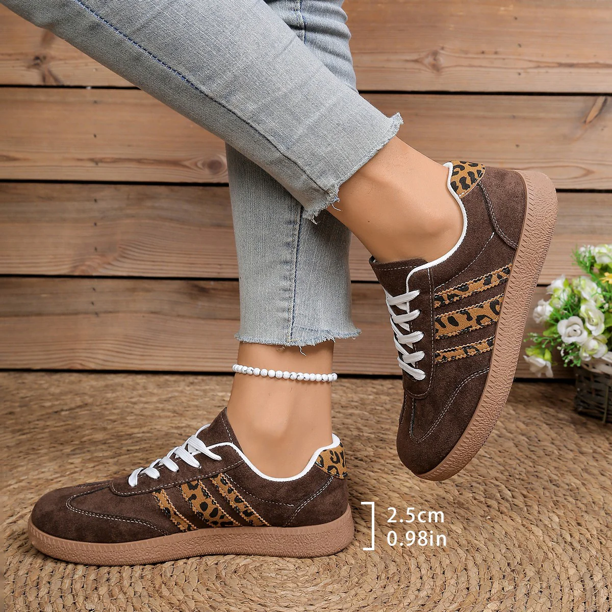 Damen Sneakers im modischen Leo-Design mit weicher Sohle Heidi Mode - Image 4