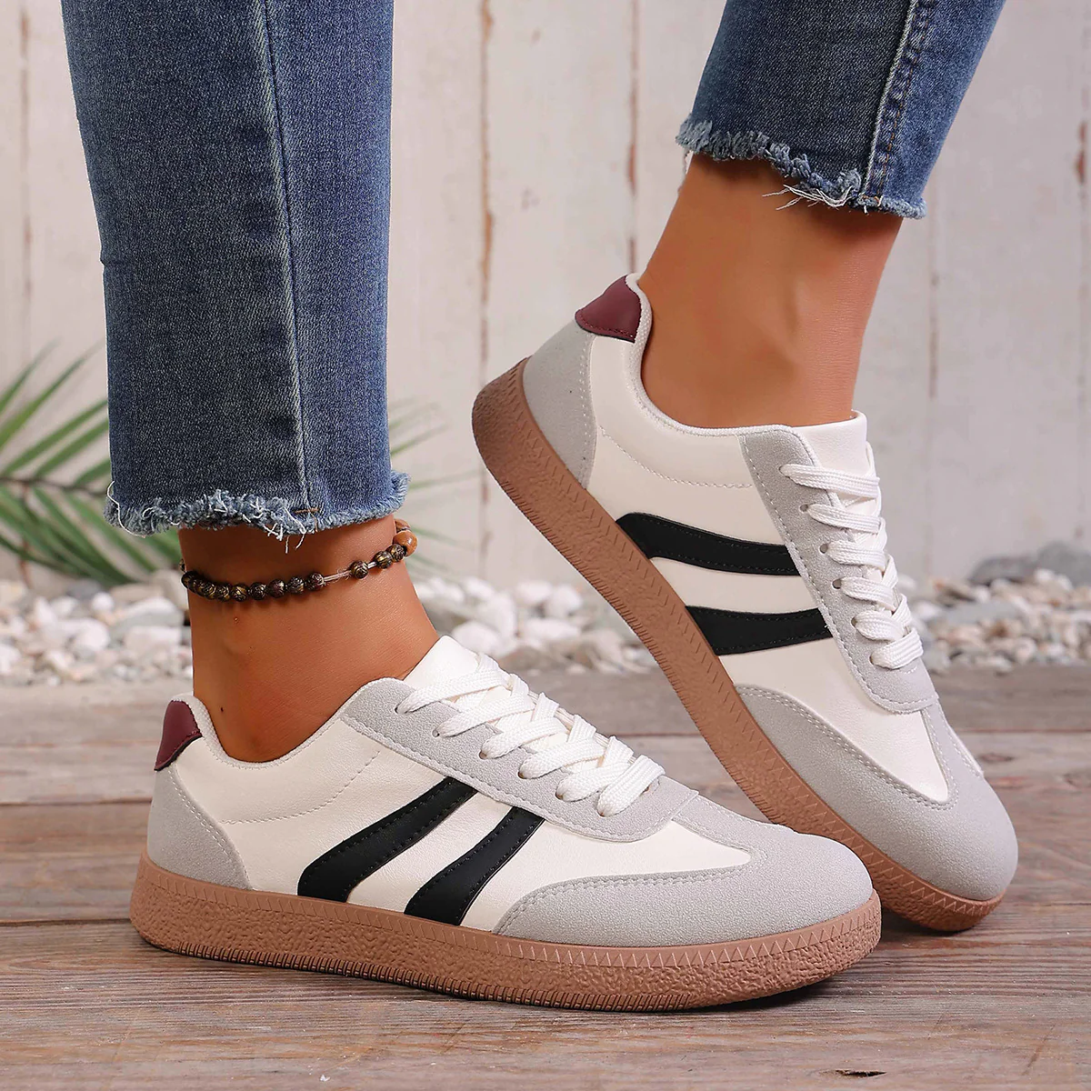 Damen Sneakers im sportlich-eleganten Design mit rutschfester Sohle Heidi Mode