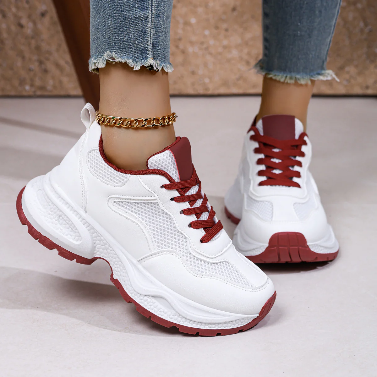 Damen Sneakers im sportlich-modernen Design mit atmungsaktiven Mesh-Einsätzen und komfortabler Dämpfung Heidi Mode