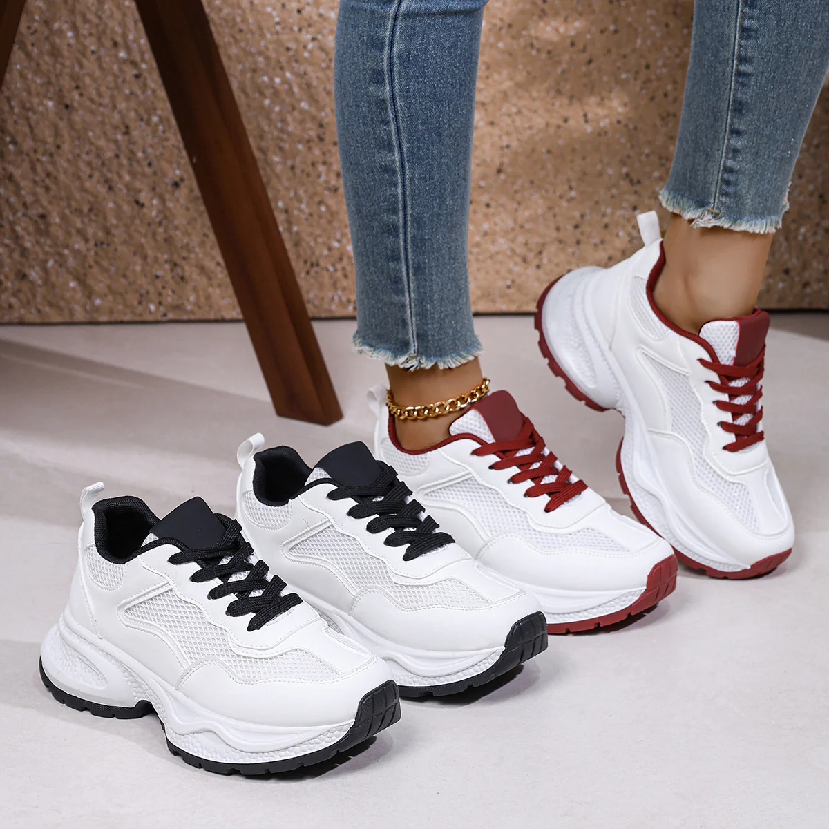 Damen Sneakers im sportlich-modernen Design mit atmungsaktiven Mesh-Einsätzen und komfortabler Dämpfung Heidi Mode - Image 4