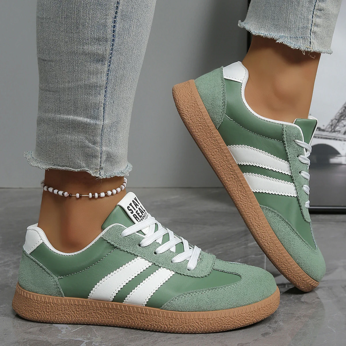 Damen Sneakers im sportlichen Retro-Design mit atmungsaktiven Mesh-Einsätzen und bequemer Sohle Heidi Mode
