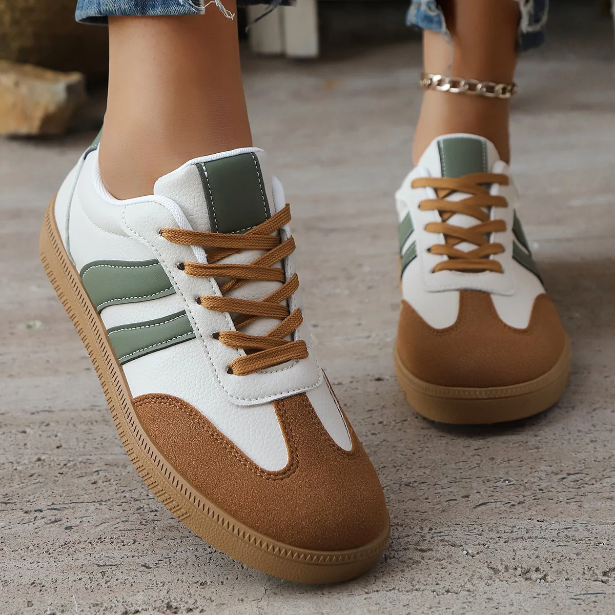 Damen Sneakers im sportlichen Retro-Stil mit hochwertigem Obermaterial Heidi Mode