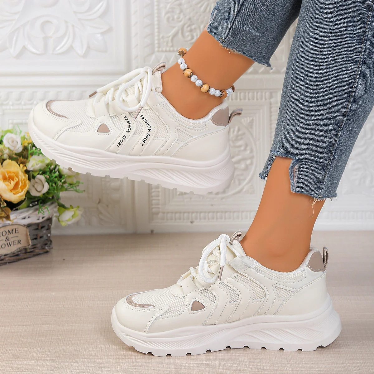 Damen Sneakers mit atmungsaktiver Mesh-Oberfläche und flexibler Laufsohle Heidi Mode